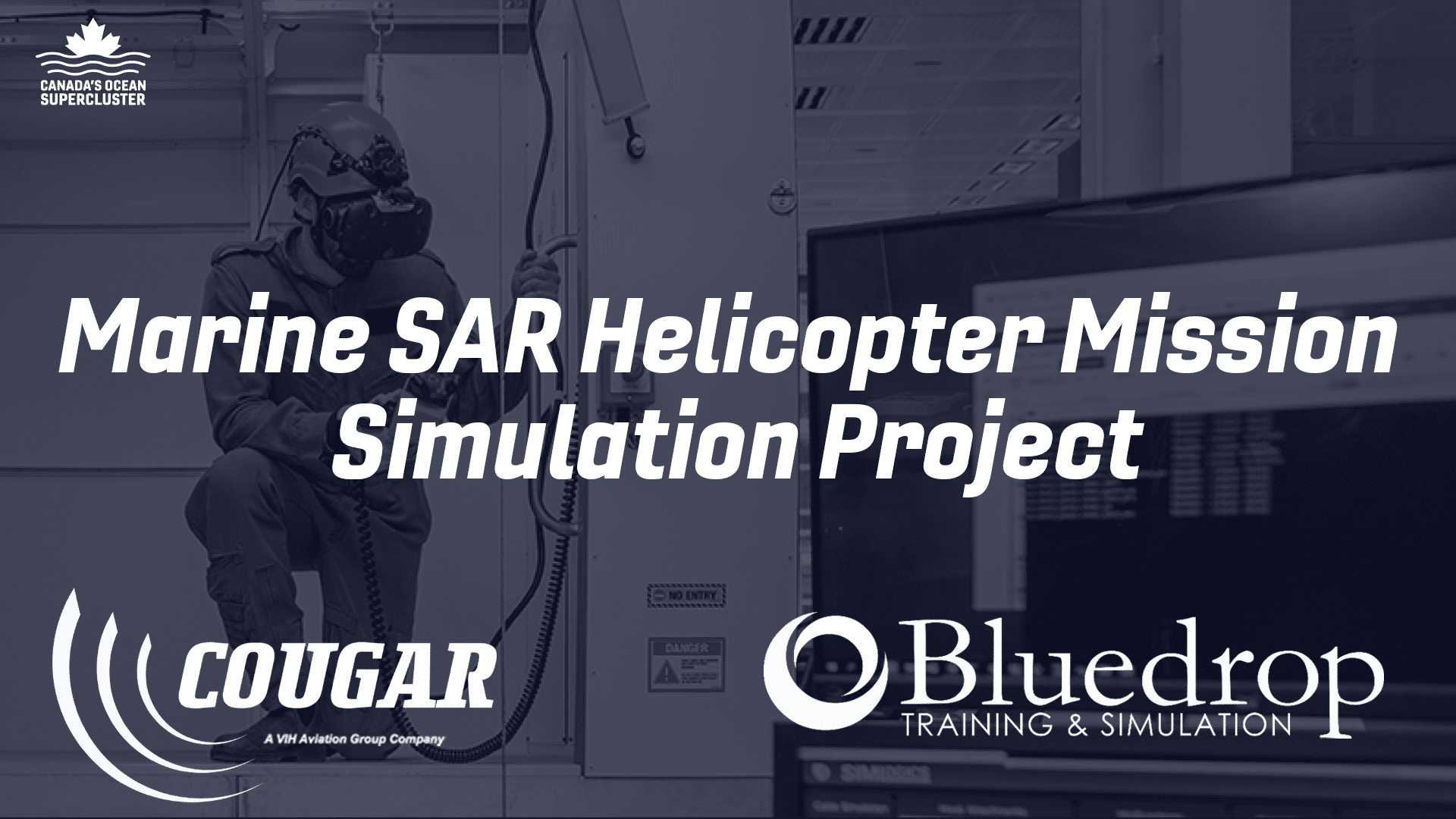 This Project will deliver a new device a capability to train search and rescue (SAR) operators under realistic mission scenarios including turbulent flow zones, sea state, complex ship and offshore installation geometries and rescue rafts while simulating the full array of east coast Canada and arctic harsh environmental conditions.