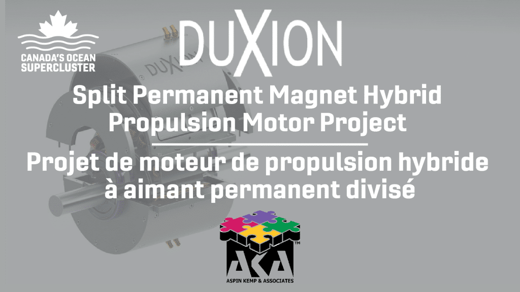 Supergrappe des océans du Canada annonce le Projet de moteur de propulsion hybride à aimant permanent divisé