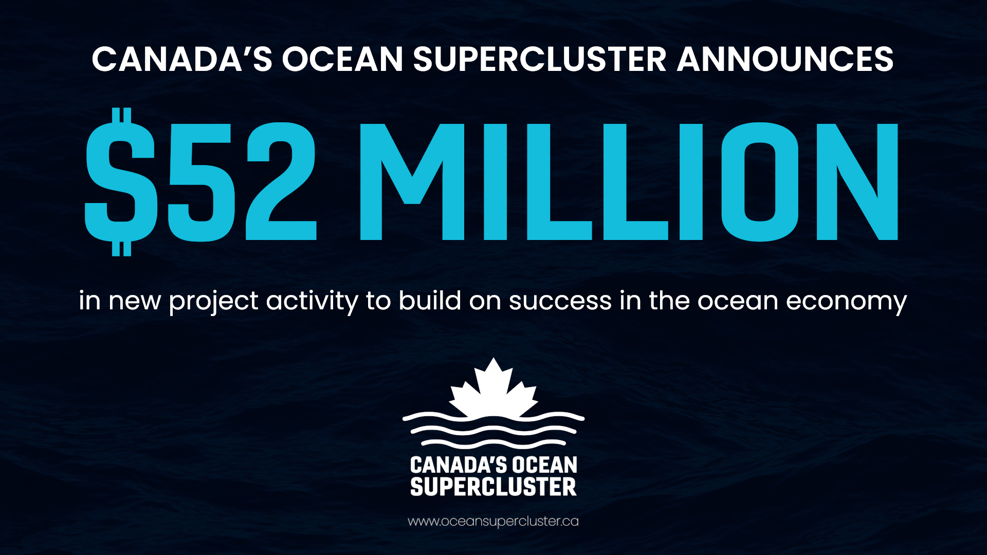 Canada’s Ocean Supercluster announces $52M in new project activity to build on success in the ocean economy